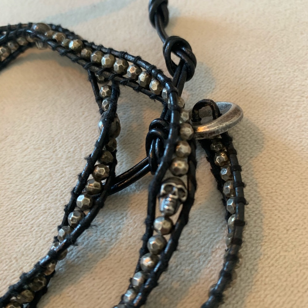 Chan Luu wrap around leather and metal bracelet